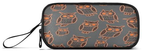 aidingzhi Federmäppchen mit künstlichen Glitzer-Pailletten, Eule, Vogel, Nylon, hohe Kapazität, großer Reißverschluss, Federmäppchen, Schreibwaren-Tasche für College, adrett