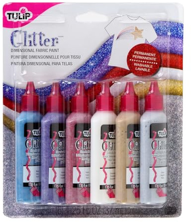 I Love To Create Tulip Dimensional Fabric Paints 1.25oz 6/Pkg-Glitter