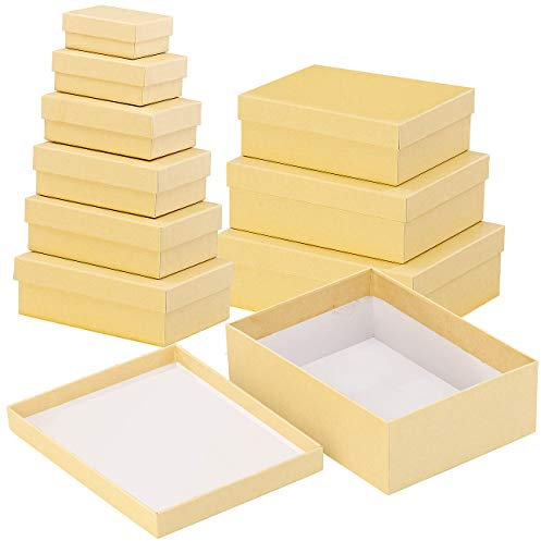 Your Design Geschenkboxen: 10er-Set neutrale Geschenk- und Aufbewahrungs-Boxen, 10 Größen (Karton, Schachteln, Kinder Weihnachten)