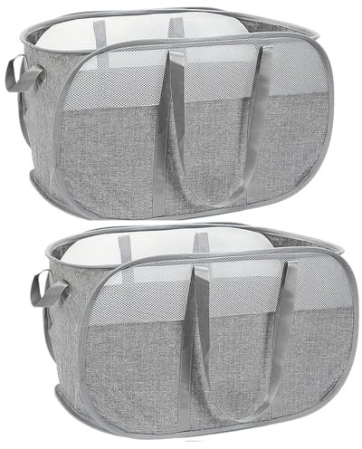 Cesto Portabiancheria Piegehevole e Portatile | Design Pop-Up con Rete A Nido D’Ape | Traspirante e Compatto per Risparmio Spazio | Ideale per Lavanderia, Casa e Viaggi
