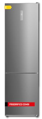 Corberó - Frigorífico Combi | CCM20124NFX | 330L | 63,5x59,5x201 | No Frost, Display Puerta, Luz LED, Crisper, Balcones Ajustables, Estantes de Cristal, Huevera | 40 Db | Inox