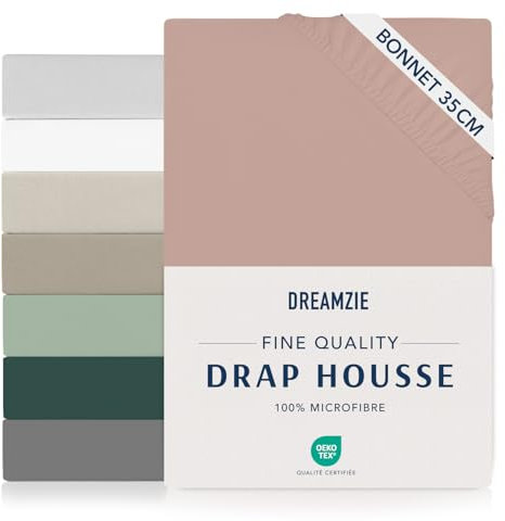 Dreamzie Spannbettlaken 140x200cm - 35 cm Tiefe Tasche - 100% Mikrofaser Bettlaken - Hell-Pink, Schadstoffgeprüft (Oeko TEX), Bettlaken mit Gummizug