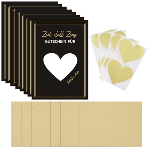 HBERCAI 8 Tarjeta de Rascar und 8 Sobres de Cumpleaños con Adhesivo para Rascar,Tarjeta Sorpresa Regalo Vale para Rellenar tú Mismo,Tarjeta Rasca Experiencia para Navidad,Amigos,Novios,Familiares