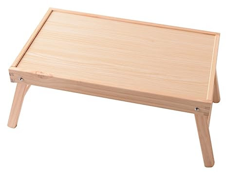 STOBOK Mesa Plegable de Madera para Portátil Escritorio de Cama de Madera Mesa de Servicio Multifuncional para y Patio