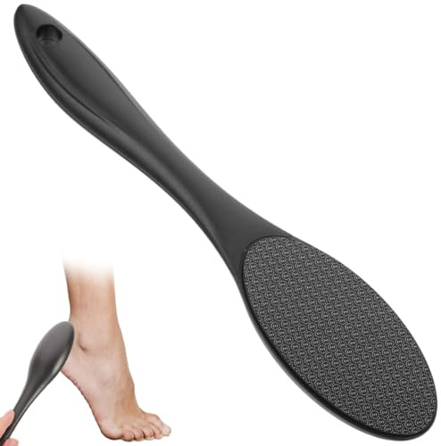 Râpe Pieds Rasoir Manuelle en Nano Verre,Lime Pour Pieds, Poignée Ergonomique,Rape Pieds Professionnel,Lavable et Réutilisable,Elimine la peau dure et les callosités (Noir)