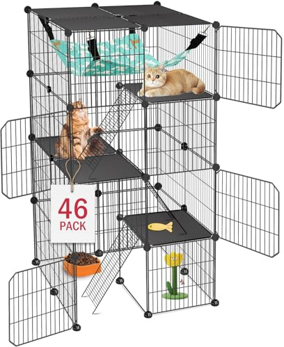 VISCOO Cat Cage, 4-Tier DIY Cat Enclosures Catio,24x24x 48 Cat Playpen