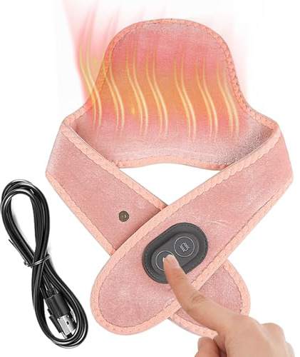 Enroulement Cervical Chauffant - Massant Rechargeable 3 Températures Avec Coussin Thermique | Bandeau De Cou Pour Raideur Musculaire Et Détente | Pour Hommes, Femmes, Personnes Âgées Au Bureau, Maison