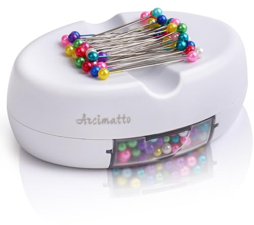Magnetic Pin Holder, Strong Magnet Pincushion with Drawer, Pin Cushion with 100 Pcs Ball Head Straight Pins for Sewing, Needle Cushions Bobby Pin Holder Paper Clip Organizer for Quilting