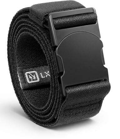 LXMY Belts for Men, Elasticated Work Belts for Men, Metal Free Buckle, No Holes Adjustable Belt Up to 40, for Adventure and Every Occasion