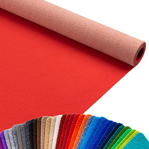 Primaflor Event-Teppich Meterware Podium - Rot, 1,00m x 4,00m, Viele Farben, Rutschfester Gangläufer, Schwer Entflammbarer Hochzeits-Läufer, B1 Messeteppich