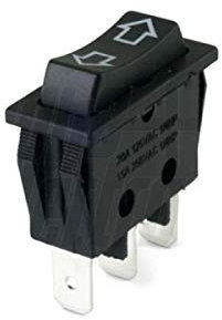 Interruttore 15A a pulsante bilanciere incasso SPCO on - off - on 3 posizioni con ritorno al centro faston