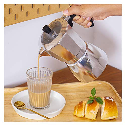 Moke e caffettiere Piccolo Moka Pot Home Caffettiera Pot Ufficio della caffè Elettrodomestico Concentrato Italiano caffè caffè in Alluminio (Size : 180ML)