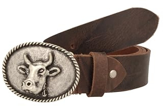MGM Cintura Tradizionale con Mucca, Marrone, 100 cm Unisex-Adulto