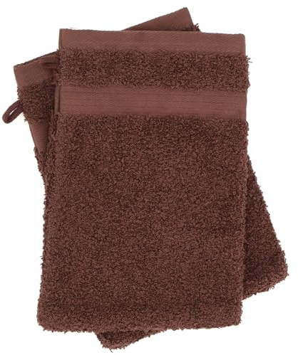 Linnea Lot de 2 Gants de Toilette 16x21 cm Luxor Marron