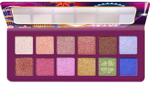 Essence Welcome to SIN CITY Eyeshadow palette ombretto, multicolore, 12 colori, luccicanti, colori intensi, vegani, senza particelle di microplastica, senza nanoparticelle, senza profumo, confezione