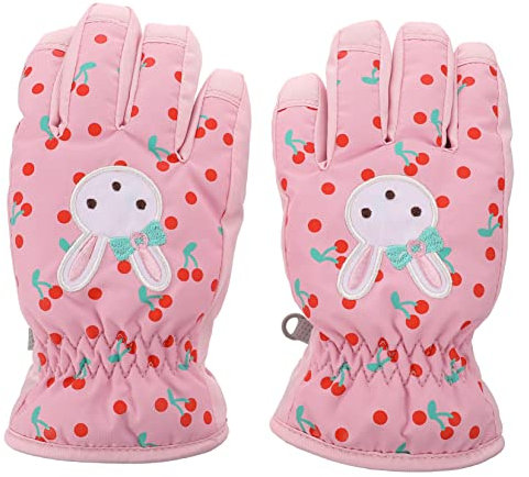 VALICLUD 1 Paar Skihandschuhe Für Mädchen Skifahren Fahrradhandschuhe Schneehandschuhe Für Kinder Mädchen Dicke Winterhandschuhe Skifäustlinge Für Damen Skianzug Verdicken Fräulein Stoff
