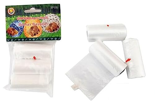 Super Mundo - 540 Unidades Bolsas de Caca Perro, 36 Rollos, 30 x 14 cm, Bolsas para excrementos de Perros, Gruesa Prueba de Fugas, Color Blanco (36 Rollos)