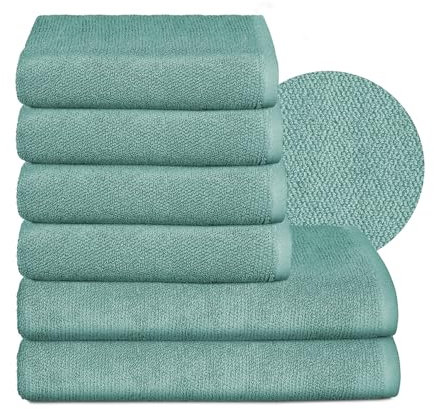 BEAUTEX Handtuch-Set Premium Frottier Sets Made in Europe, 100% Baumwolle 550g/m², Oeko-TEX Zertifiziert (Set: 4 Hand-, 2 Badetücher in Ozeanblau)