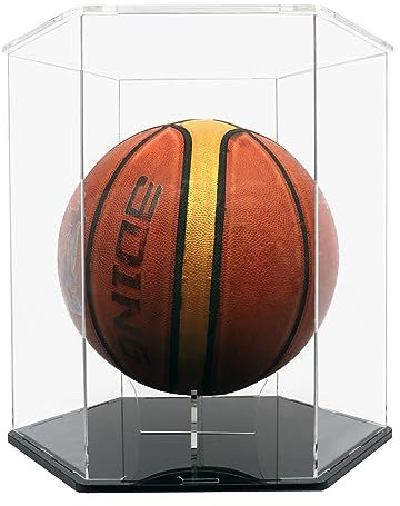 Acryl Vitrine Basketball Vitrine Staubschutz Vitrine Würfel Organizer Stand für Actionfiguren geeignet (13.4×11.8×13.4 Zoll)