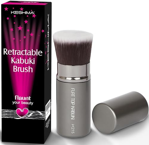Retractable Flat Top Kabuki Foundation Brush by Keshima