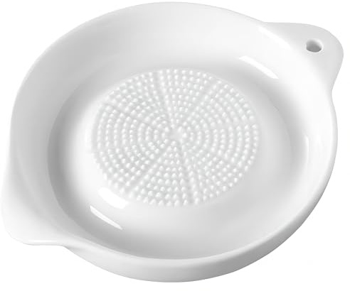 1 paquete de placa ralladora de cerámica avanzada para jengibre, ajo, cebolla, queso, limón, chocolate, verduras y frutas en la cocina, blanco, 4 pulgadas