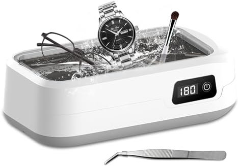 Qivine 40W Ultraschallreiniger Brille, 1500ml Ultraschallreinigungsgerät Schmuck 48 KHZ, Tragbar Schmuckreiniger Ultraschall für die Reinigung von Gläsern, Zahnersatz, Uhren, Münzen