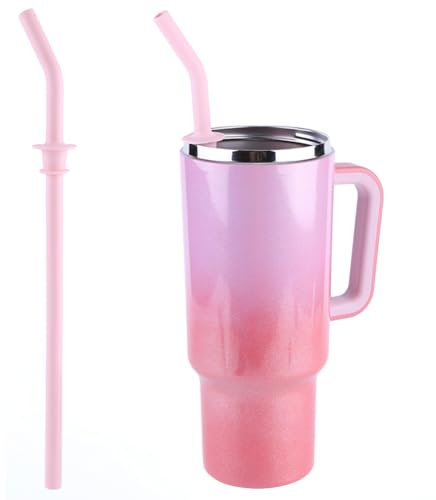 Fiorky Replacement Straws for Hydro Flask Travel Tumbler 40oz, Press in Straw Silicone Reusable Straw Long Straw Drinking Straw for Hydro Flask Water Bottle Accessories forts