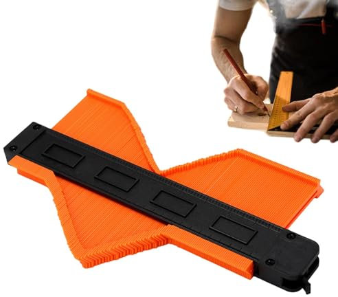 Tile Profile Gauge, Carpenter Contour Ruler with Inch and CM Scale, Carpenter Measuring Tool for Home Hardware, Woodworking, Flooring and Tilling Accurate Measurements in Both Standard and Metric