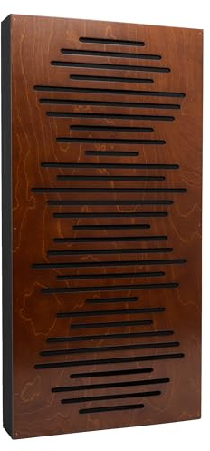 Bluetone WaveFuser PRO akustikpanel, ljudisolerande paneler, trä diffusor, ljudabsorberande vägg, akustisk behandling av inspelningsstudio, hemmabio, vardagsrum (Valnöt, 100x50x10cm)
