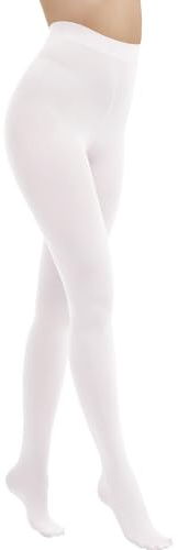AKKQHH Strumpfhosen Damen 80 Den Blickdicht Microfaser Bequeme Feinstrumpfhose (Weiß,L-XL)