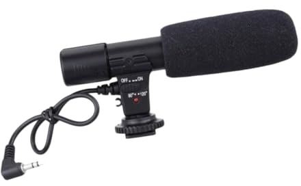 BEBEMOKO Microfono Portatile per Interviste e Videocamera Compatibile Tablet Montaggio su Treppiedi Alta Fedeltà Audio per Registrazione e Vlogging