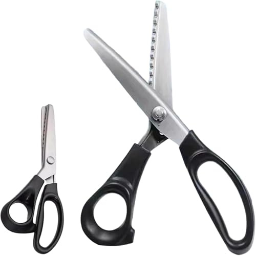 Pinking Shears Serrated, DIY Scissors for Lace and Sewing, Pinking Shears for Fabric Cutting,Professional Zig-Zag Cut Scissors, Sewing Craft Paper Clothing Fabric Cut for Home
