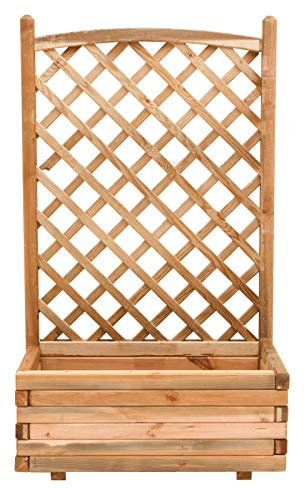 FIORIERA CON PANNELLO GRIGLIATO IN LEGNO CM 40X80X180H GIARDINO RECINZIONE