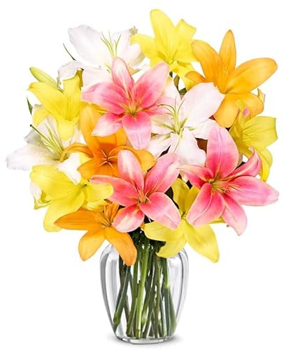 From You Flowers - Stunning Lily Bouquet with Glass Vase | Fresh Flower Bouquets for Birthday, Anniversary, Get Well or Celebration