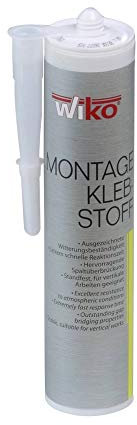 acerto 40212 WIKO Montagekleber 440 g Kartusche Allroundklebstoff für Metalle Stein Beton Kunststoff Holz Isolationsmaterial