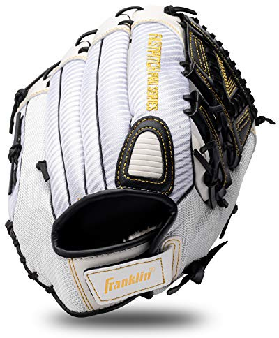 Franklin Sports Fastpitch Softball Glove - Fastpitch Pro - Adult and Youth Softball Mitt - Infield and Outfield - Right Handed Glove - White/Gold - 12.5 Righty