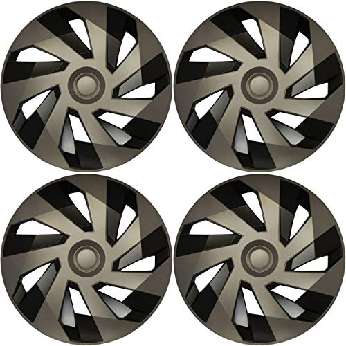 Versaco Car Wheel Trims VECTORGB14 - Graphite/Black 14 Inch 7-Spoke - Boxed Set of 4 Hubcaps - Includes Fittings/Instructions