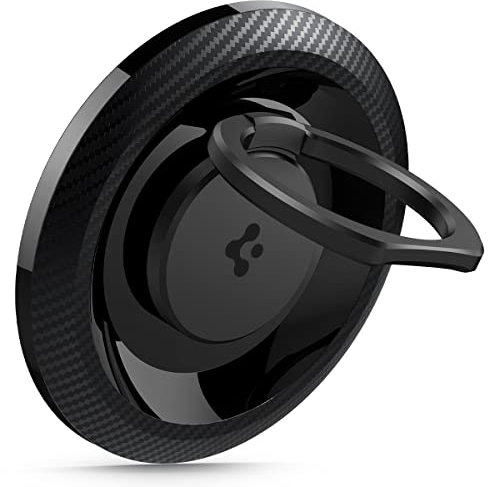 Spigen O-mag Soporte Anillo Magnético Movil 360° Rotación Agarre para [MagSafe y Pixelsnap] iPhone 17, 16, 15, 14, 13, 12 Pro MAX Air y Fundas MagSafe para Pixel 10 XL Fold y Samsung S25 - Carbono
