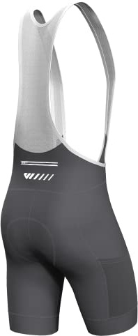 Lo.gas Herren Radfahren Bib Shorts, Gel gepolstert mit Taschen, Road Shorts atmungsaktiv Quick-Dry, Grau, M