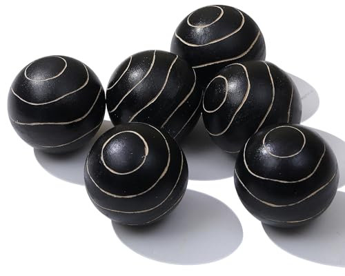 vskikris Juego de 6 orbes decorativos para cuencos y jarrones, patrón circular, esferas redondas de resina para sala de estar, comedor, mesa de café, centro de mesa, decoración del hogar