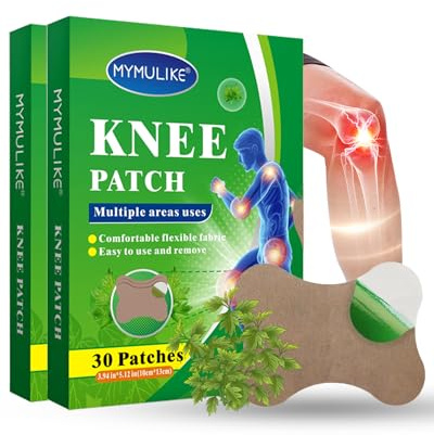 Pain Relief Patches, 60 Count MYMULIKE Heat Patches for Knee, Back and Shoulder, Natural Wormwood Herbal Pain Relief Patches, Relieves Muscle Soreness for Knee, Lumbar Spine Knee Pain Patches