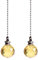 2PCS Ceiling Fan Pull Chain, Bedroom Lamp Crystal Pull Cord, Decorative Fan Pull Chain, Fan Cord Pendant for Ceiling Light Lamp Fan Chain Extender (Gold)