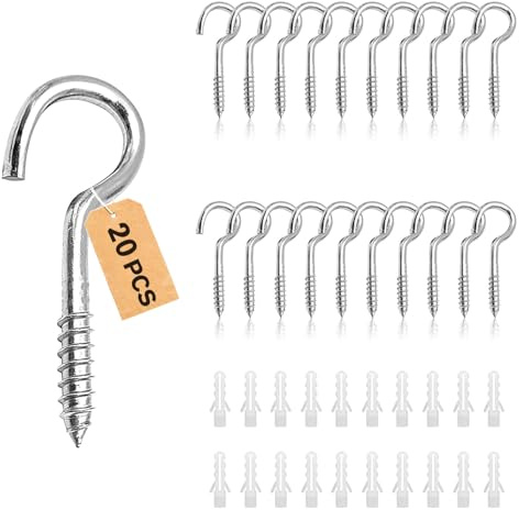 Forbabe Ganchos pequeños de acero inoxidable 304, 20 unidades, M3-40 mm