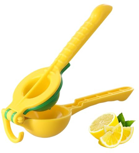 Spremiagrumi a mano 2 in 1 in plastica PP, spremiagrumi manuale e spremiagrumi, lavabile in lavastoviglie, con occhiello per appendere, ideale per accessori da cucina e bar, 25,5 x 7,5 cm