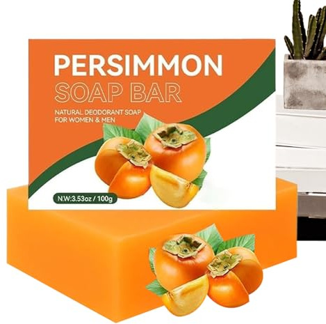 Persimmon tvålstycke | Persimmon tvål för kroppsluktkontroll | Djup fuktkräm för alla hudtyper rikt skum hemma för alla