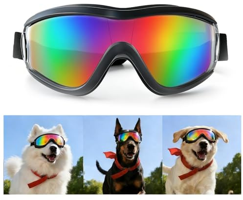 BaiMoure Dog Goggles, Medium Large Pet Sunglasses, Multi-color