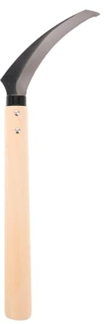 GLEAVI Hoz Tipo Hoz con Mango de Madera, Hoja Dentada de Acero para Deshierbar Jardín y Cortar Cuerda, Herramienta Manual de Guadaña Multifuncional para Pesca y Jardinería