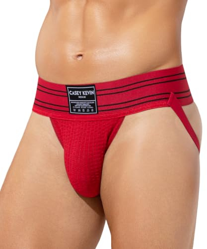 Casey Kevin herr jockstrap herr atletisk suspensorium string tanga, röd, M