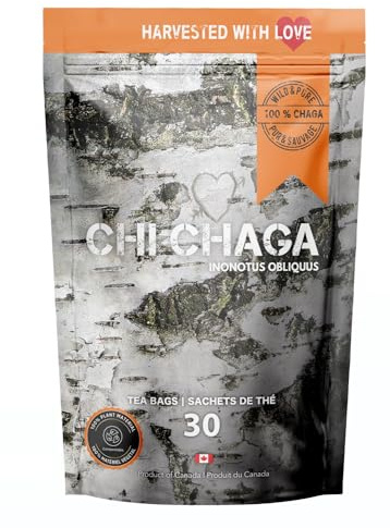 Premium Chaga Mushroom - 30 Tea Bags of 100% Wild Harvested Canadian Chaga Tea