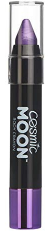 Metallic Face Paint Stick Body Crayon for the Face & Body by Cosmic Moon - Purple - Face Paint Makeup for Adults, Kids - 3.5g